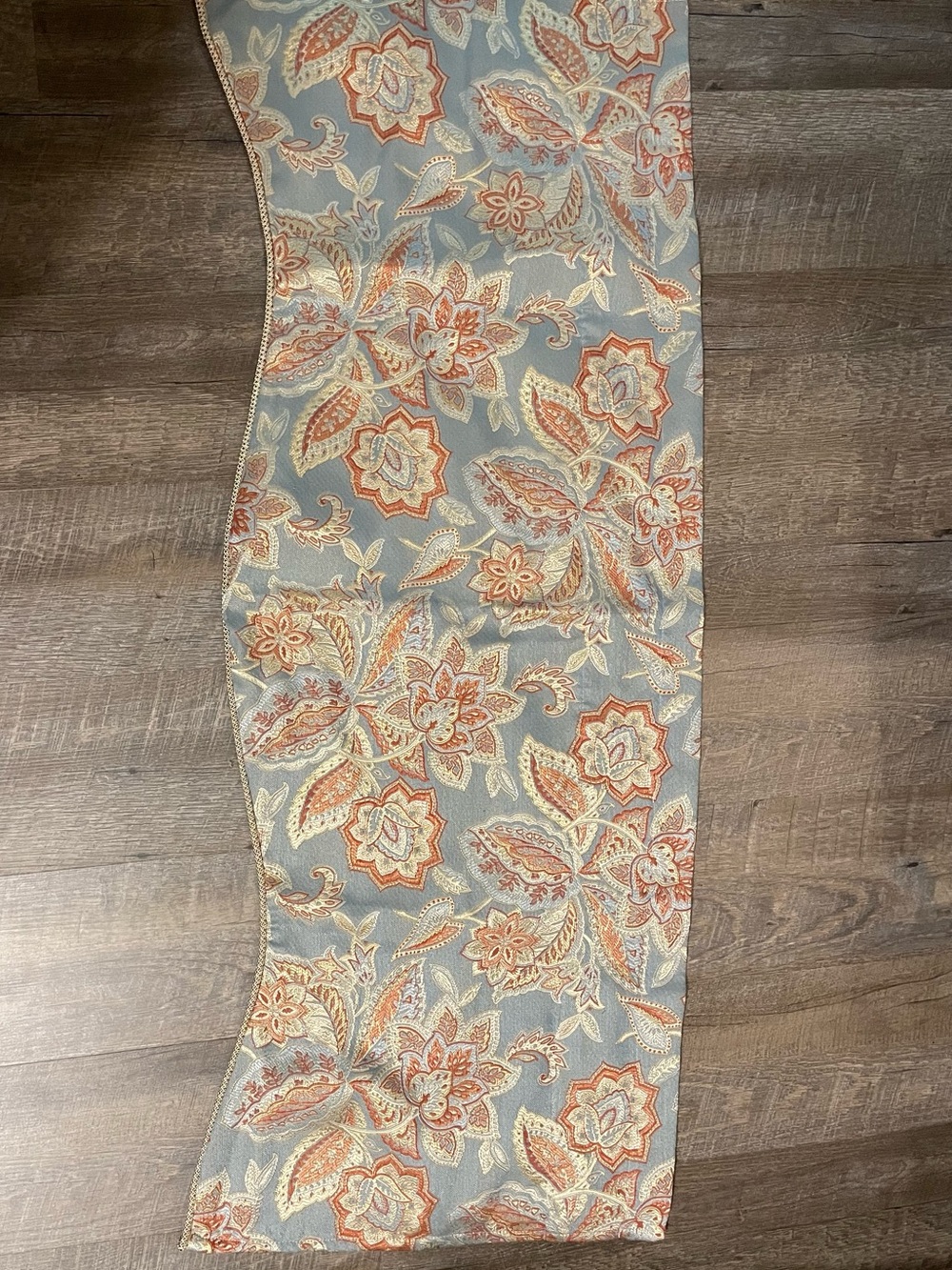 Waverly Blue and Coral Paisley Floral Valance
